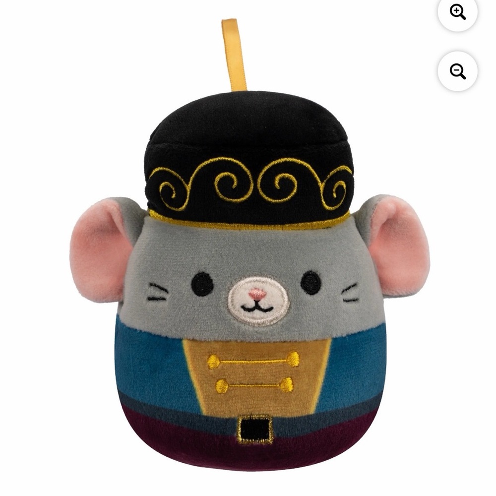 Squishmallow Nutcraker Cute Mouse Plush with Black Hat bag charm ornament NIB